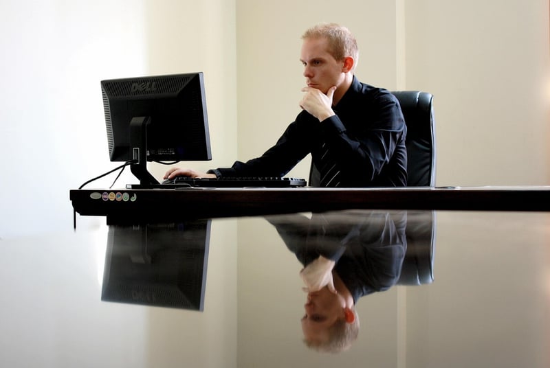 Businessman working on a laptop
